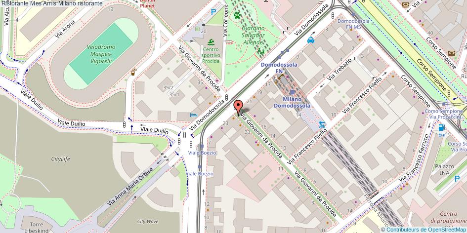 Mappa Ristorante Mes Amis ristorante Milano