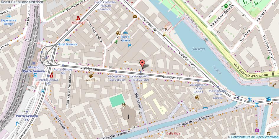 Mappa Roast-Eat fast food Milano