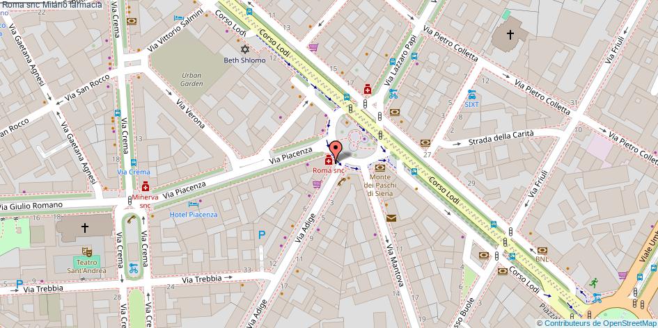 Mappa Roma snc farmacia Milano