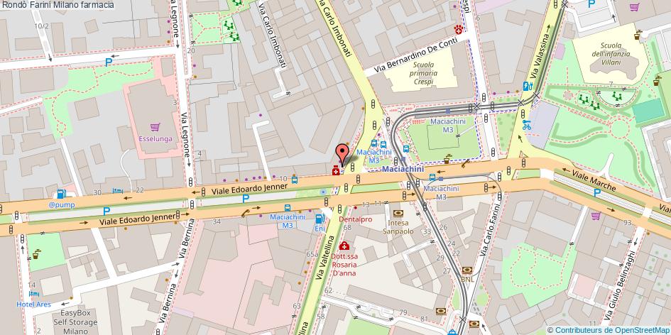 Mappa Rondò Farini farmacia Milano