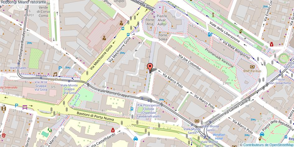 Mappa Roppongi ristorante Milano