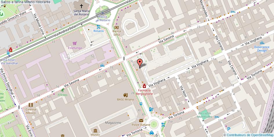 Mappa Sacco e farina ristorante Milano