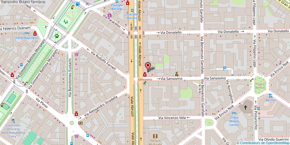 Mappa Sansovino farmacia Milano