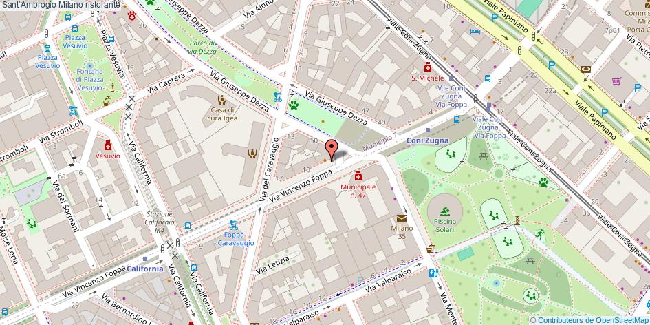 Mappa Sant'Ambrogio ristorante Milano