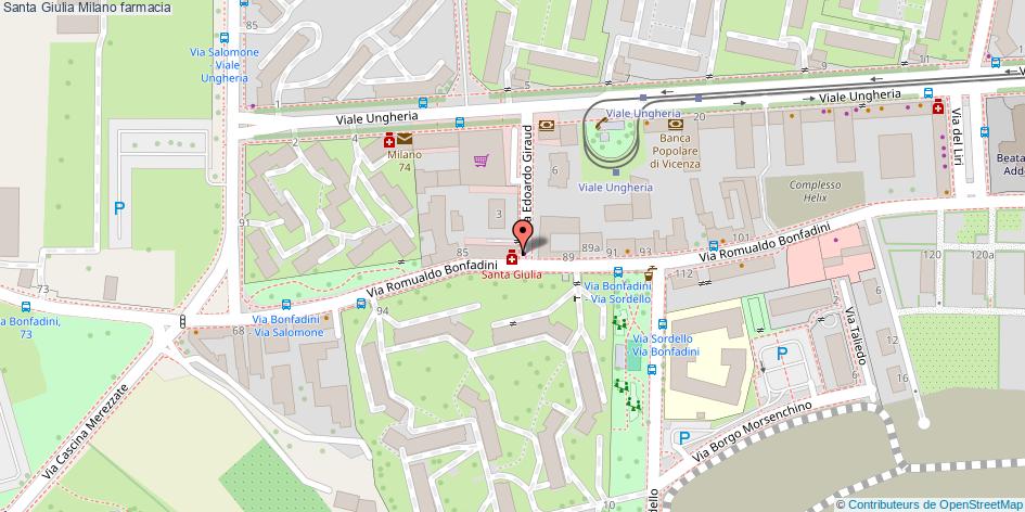 Mappa Santa Giulia farmacia Milano