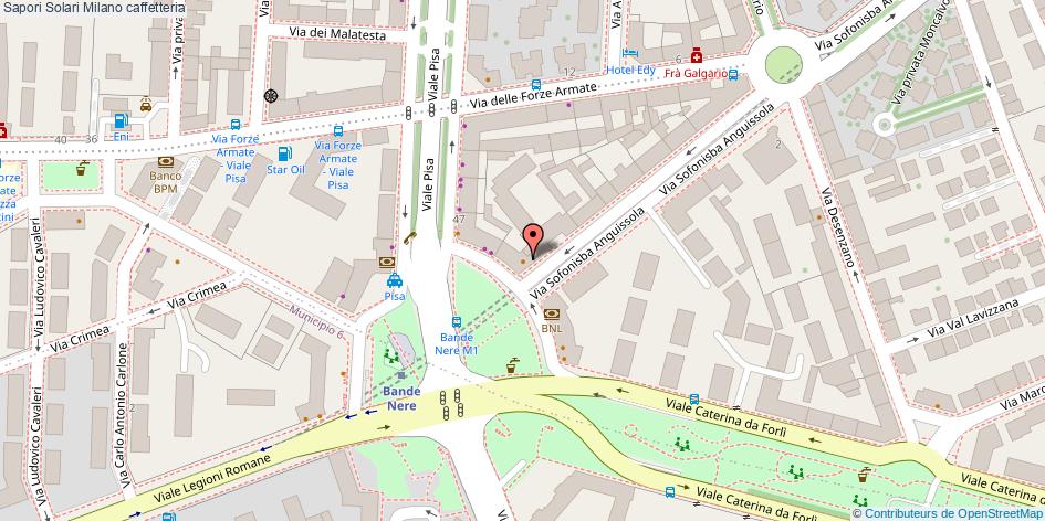 Mappa Sapori Solari caffetteria Milano