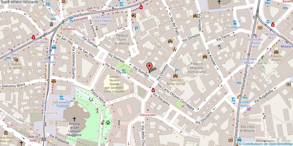 Mappa Sarla ristorante Milano