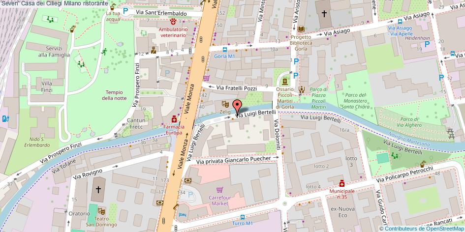 Mappa Seven' Casa dei Ciliegi ristorante Milano