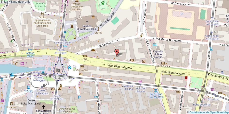 Mappa Shiva ristorante Milano