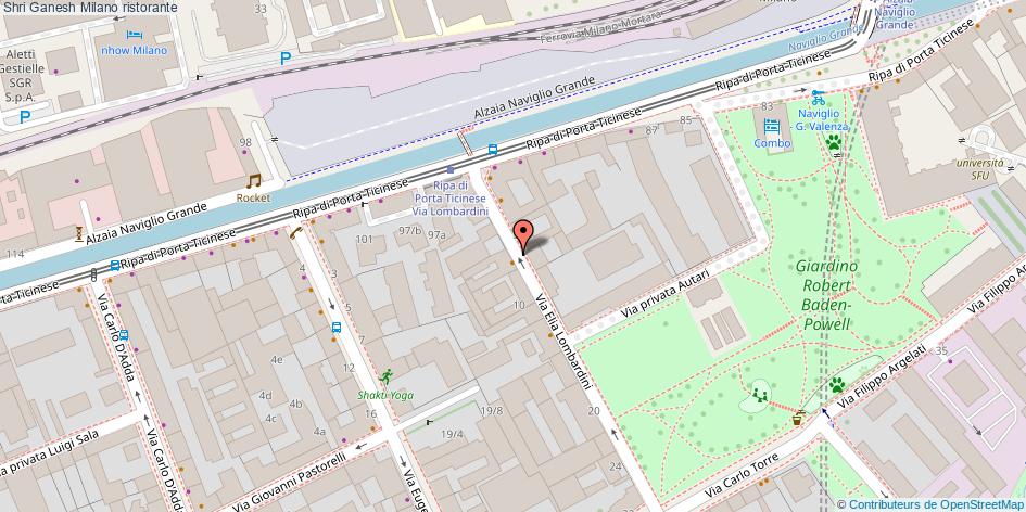Mappa Shri Ganesh ristorante Milano