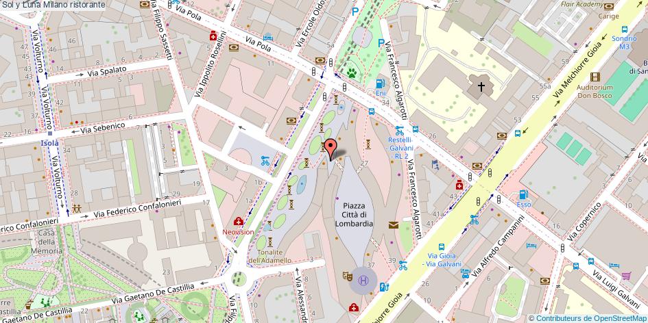 Mappa Sol y Luna ristorante Milano