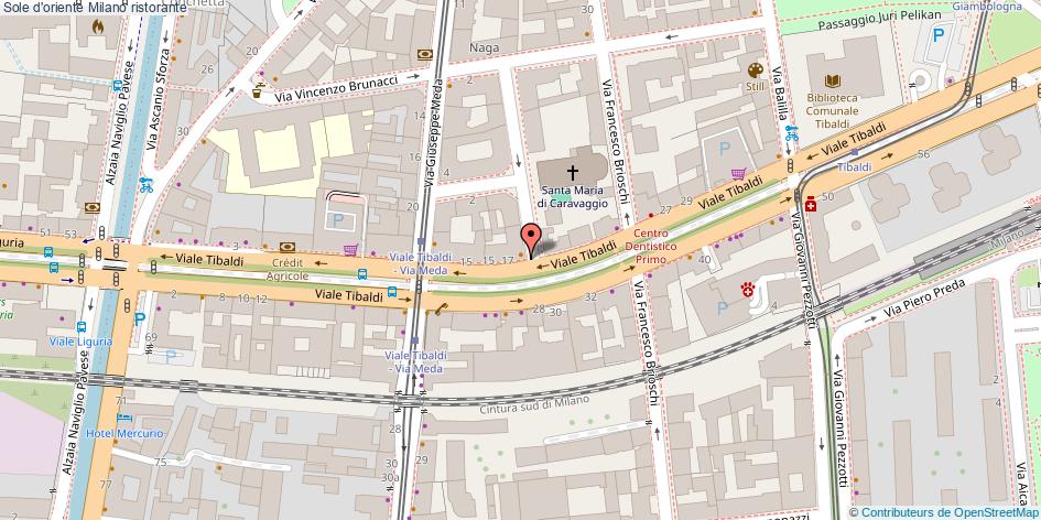 Mappa Sole d'oriente ristorante Milano