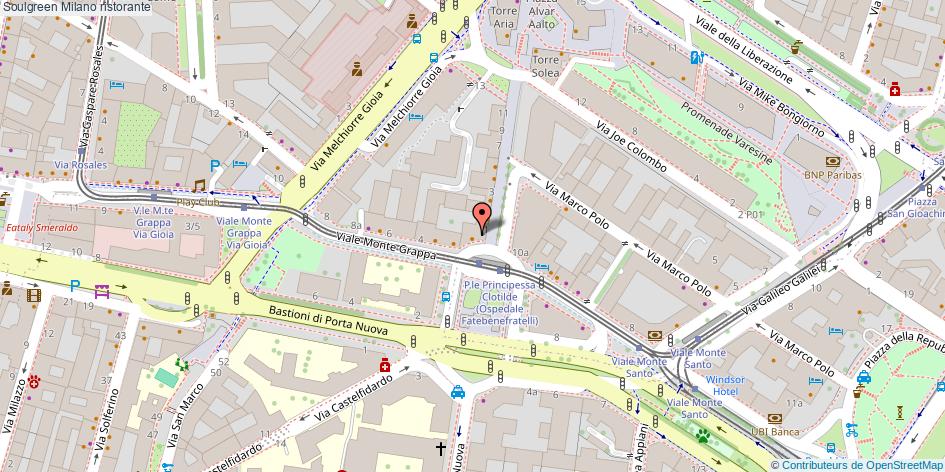 Mappa Soulgreen ristorante Milano