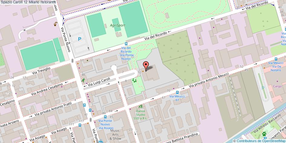 Mappa Spazio Caroli 12 ristorante Milano