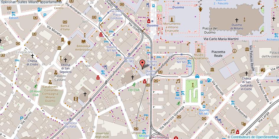 Mappa Speronari Suites appartamento Milano