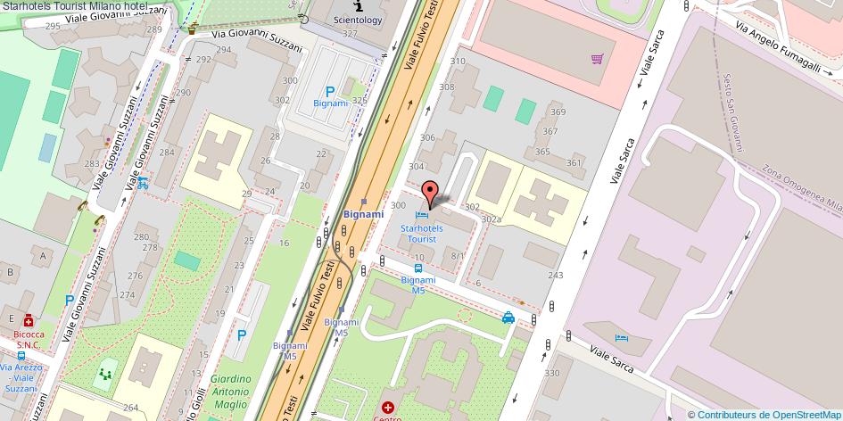 Mappa Starhotels Tourist hotel Milano