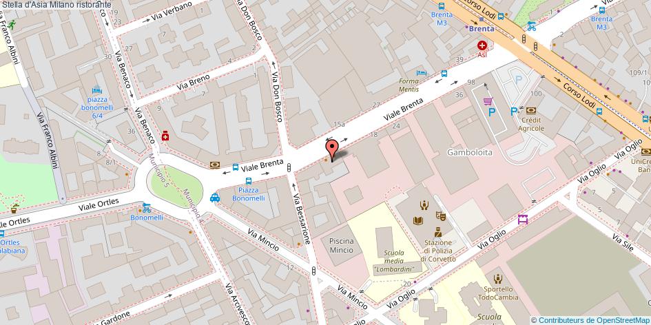Mappa Stella d'Asia ristorante Milano