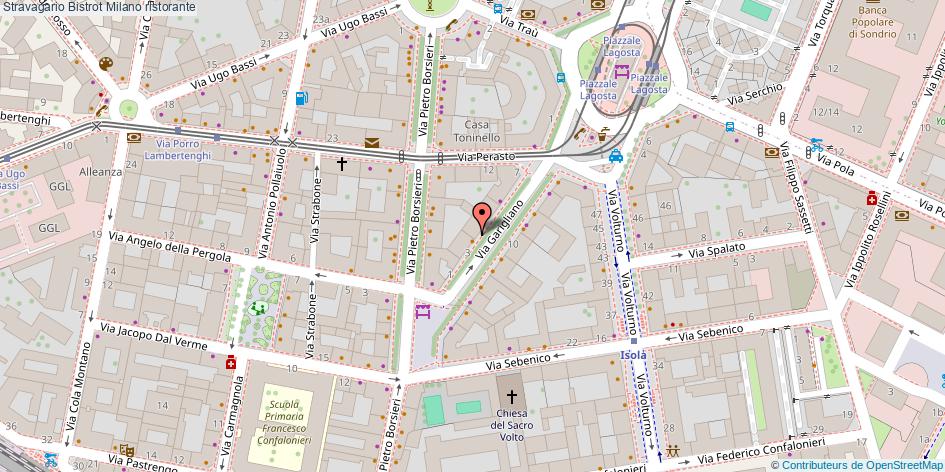 Mappa Stravagario Bistrot ristorante Milano