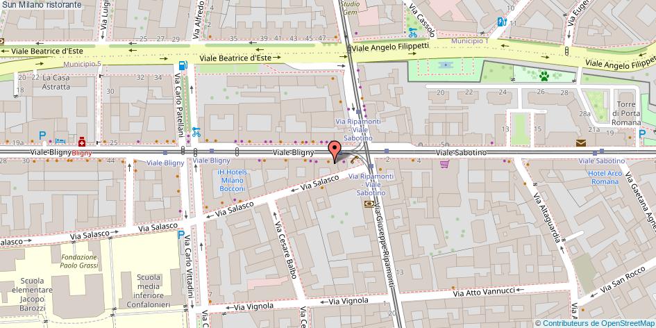Mappa Sun ristorante Milano