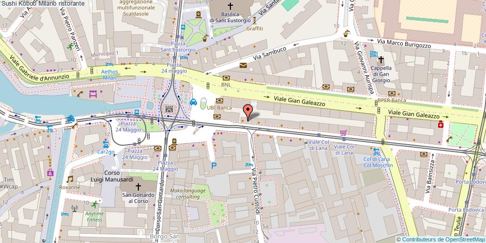 Mappa Sushi Kòboo ristorante Milano