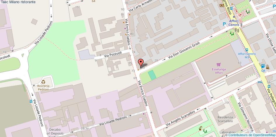 Mappa Taac ristorante Milano