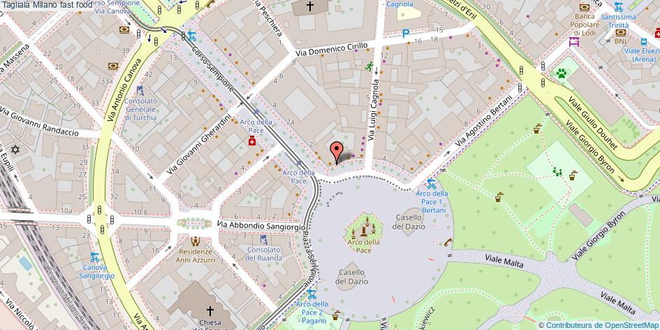 Mappa Taglialà fast food Milano