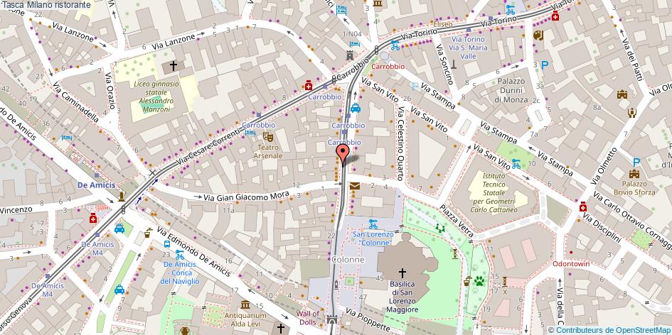Mappa Tasca ristorante Milano