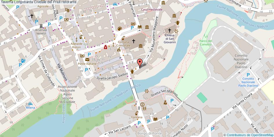 Mappa Taverna Longobarda ristorante Cividale del Friuli