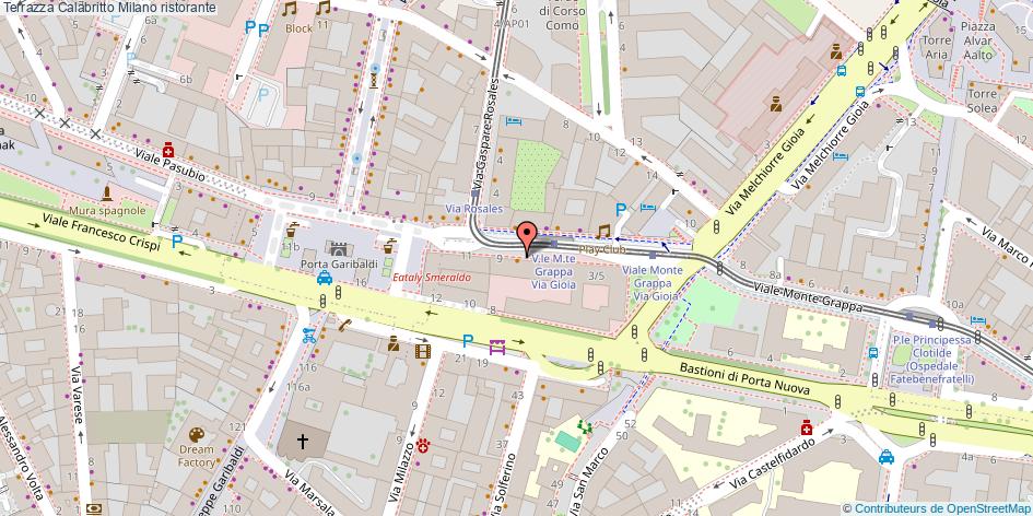 Mappa Terrazza Calabritto ristorante Milano