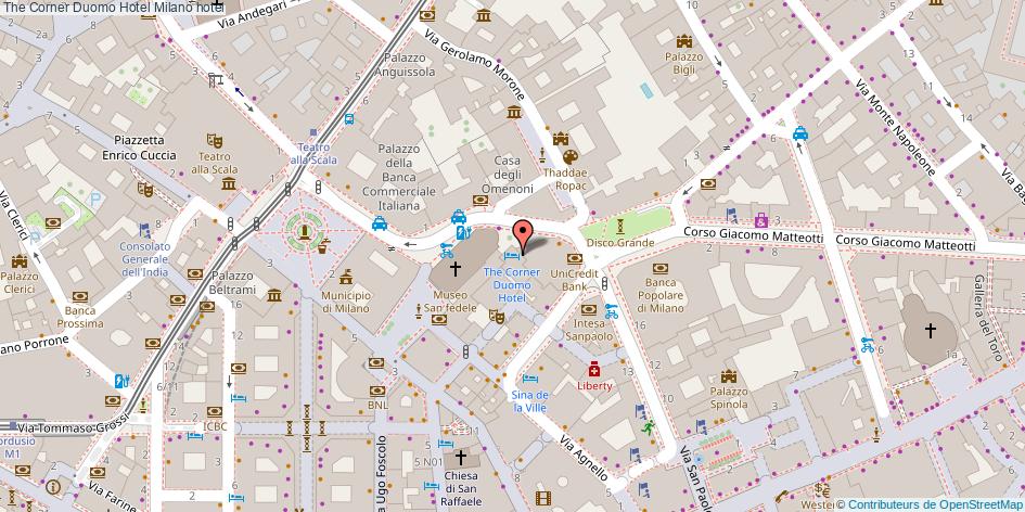 Mappa The Corner Duomo Hotel hotel Milano