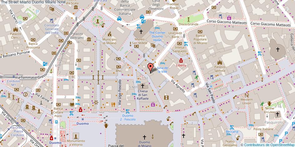 Mappa The Street Milano Duomo hotel Milano