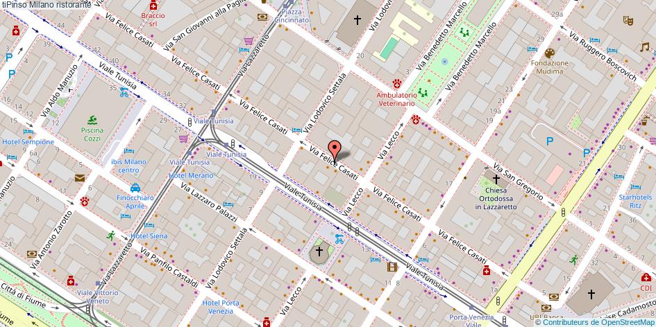 Mappa tiPinso ristorante Milano