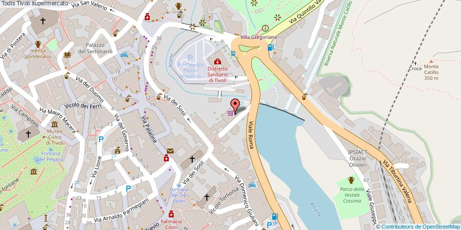 Mappa Todis supermercato Tivoli