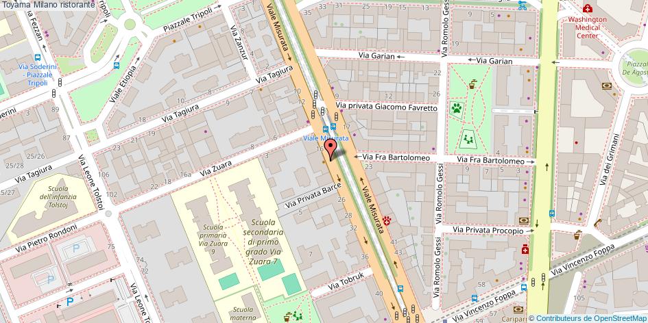 Mappa Toyama ristorante Milano