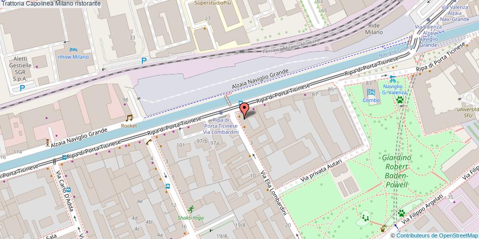 Mappa Trattoria Capolinea ristorante Milano