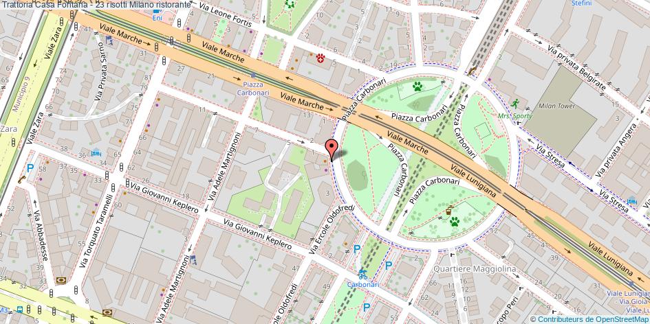 Mappa Trattoria Casa Fontana - 23 risotti ristorante Milano