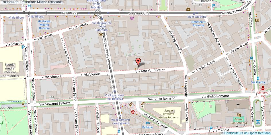 Mappa Trattoria del Pescatore ristorante Milano