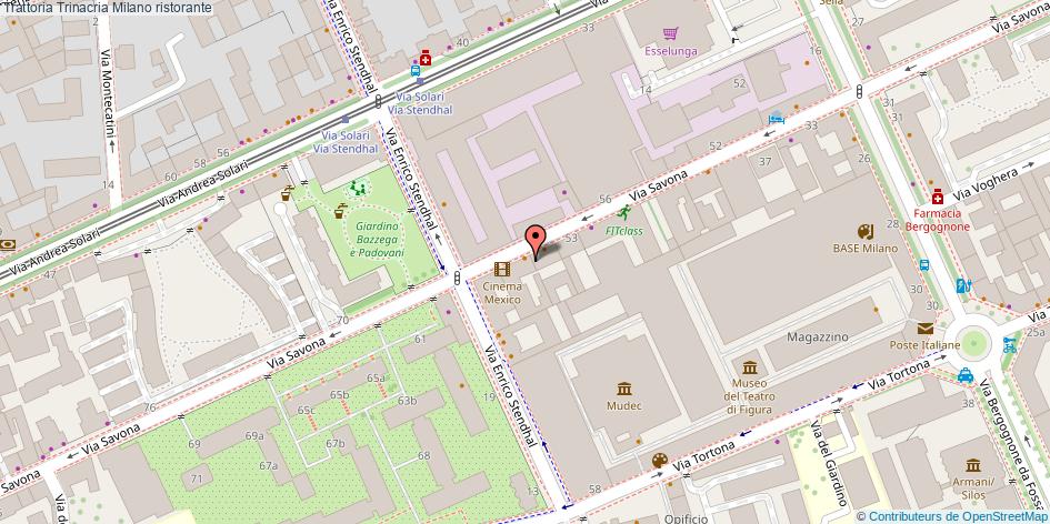 Mappa Trattoria Trinacria ristorante Milano