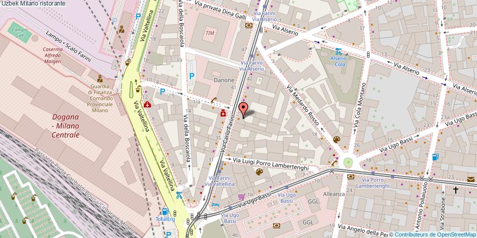 Mappa Uzbek ristorante Milano