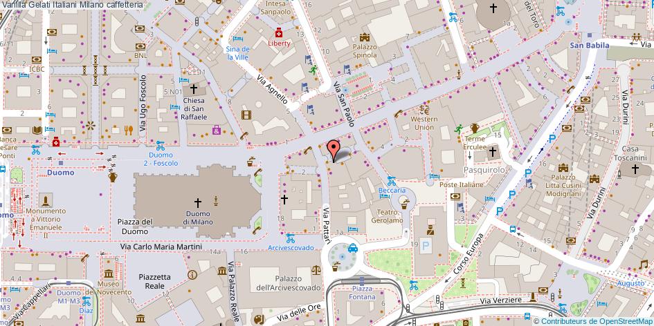 Mappa Vanilla Gelati Italiani caffetteria Milano