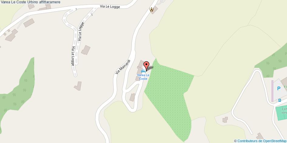 Mappa Varea Le Coste affittacamere Urbino