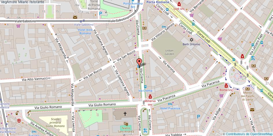Mappa VegAmore ristorante Milano