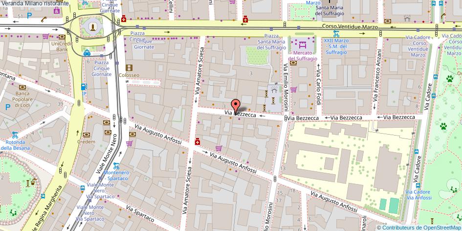 Mappa Veranda ristorante Milano