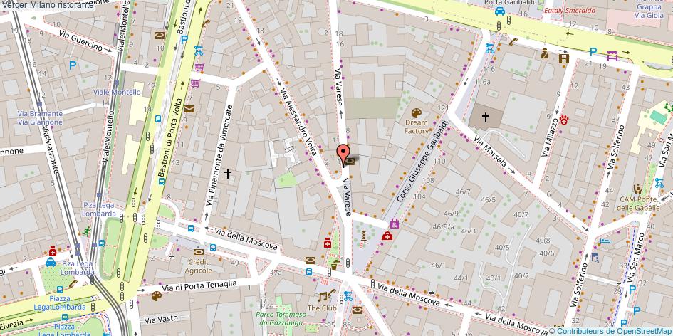 Mappa Verger ristorante Milano