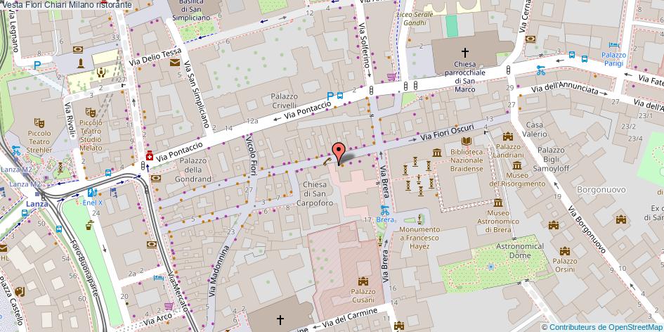 Mappa Vesta Fiori Chiari ristorante Milano