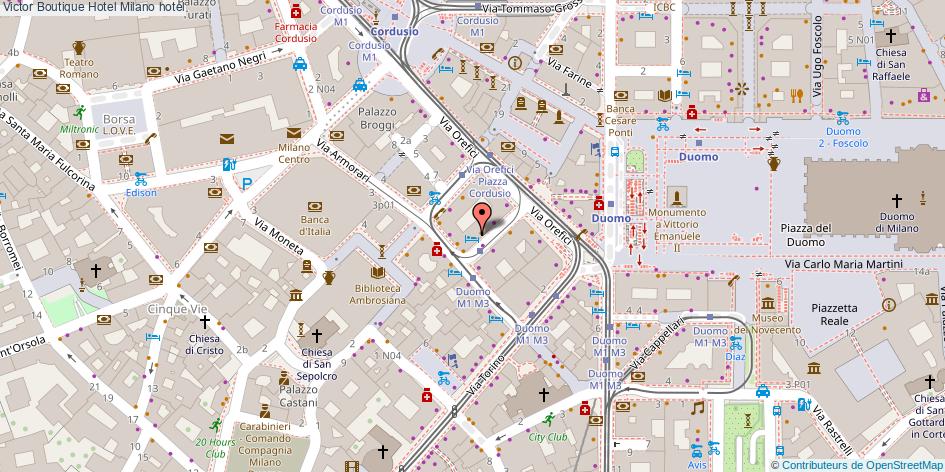 Mappa Victor Boutique Hotel hotel Milano