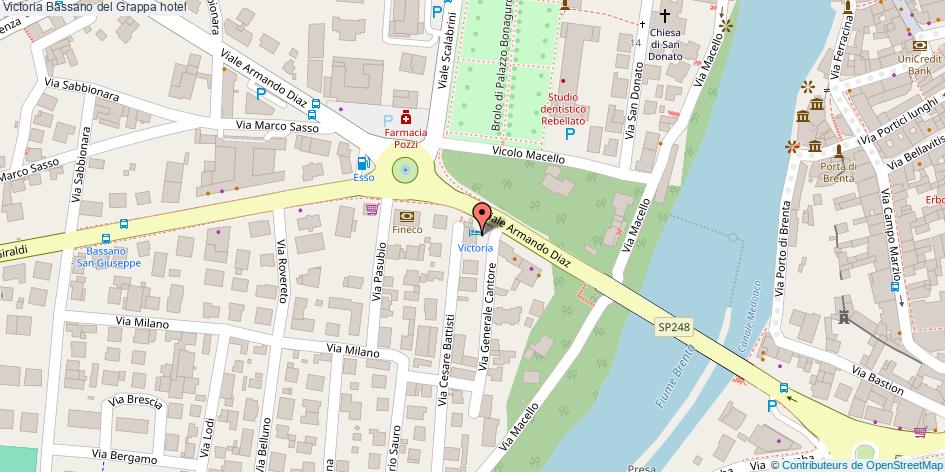 Mappa Victoria hotel Bassano del Grappa