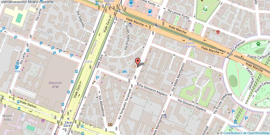 Mappa Vietnamonamour ristorante Milano
