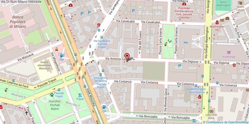 Mappa Wa Di Rum ristorante Milano