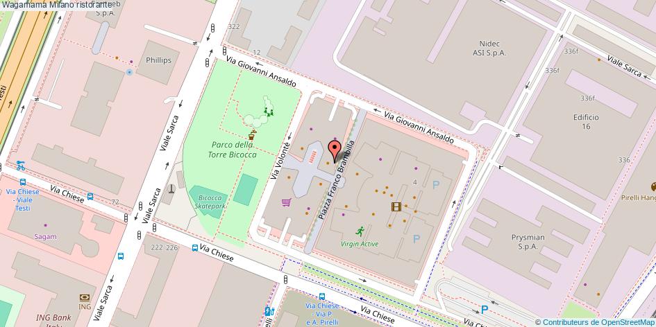 Mappa Wagamama ristorante Milano